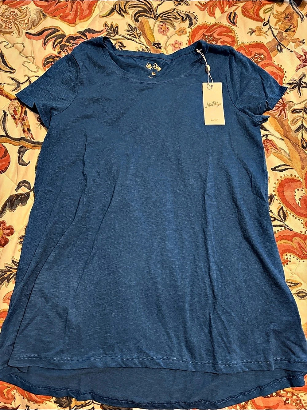 Lilly Pulitzer Etta Scoop Neck Top Blue Size Small